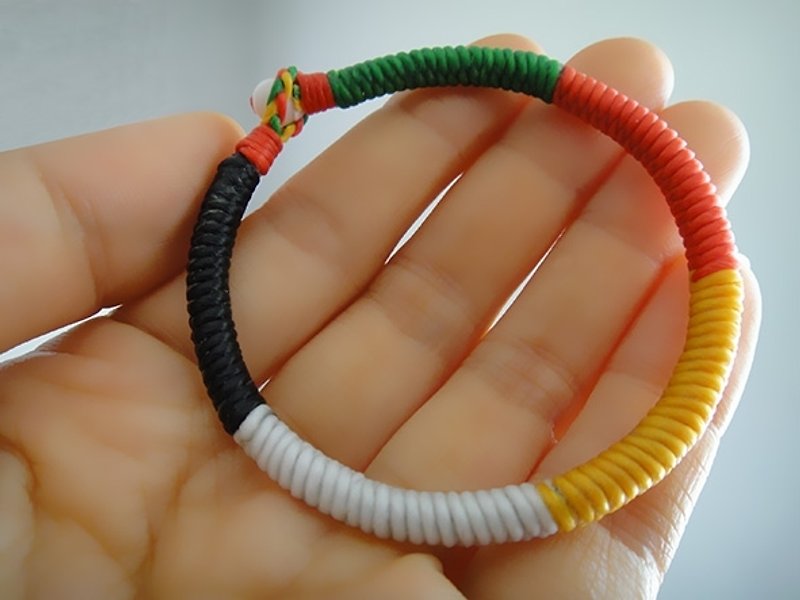 Five silk bracelet wax cord - สร้อยข้อมือ - วัสดุกันนำ้ หลากหลายสี
