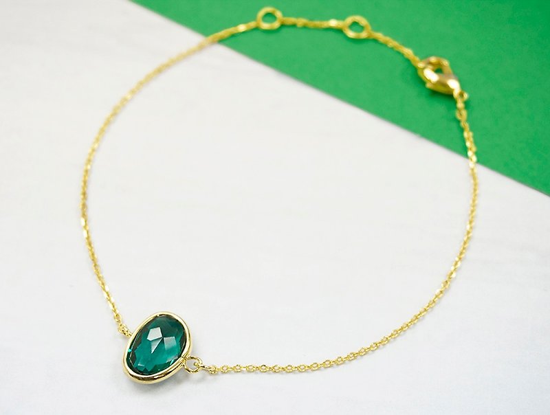 Edith & Jaz • Birthstone Collection - Emerald Quartz Bracelet (May) - สร้อยข้อมือ - เครื่องเพชรพลอย สีเขียว