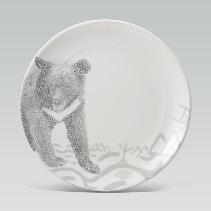 Take Pleasure in Words- Ancient script style ~ Valiant Bear - Small Plates & Saucers - Other Materials Gray