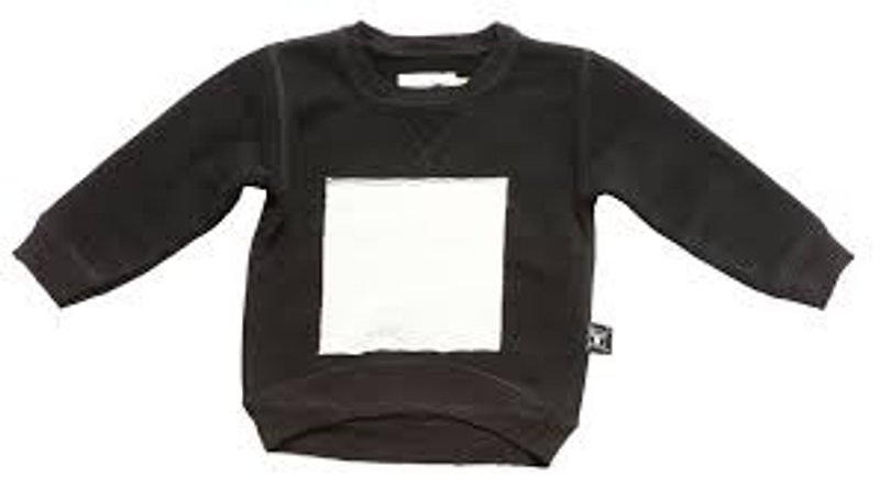 Fall / Winter 2014 NUNUNU Checkered Patch Casual Top (Children's Big) - Other - Cotton & Hemp Black