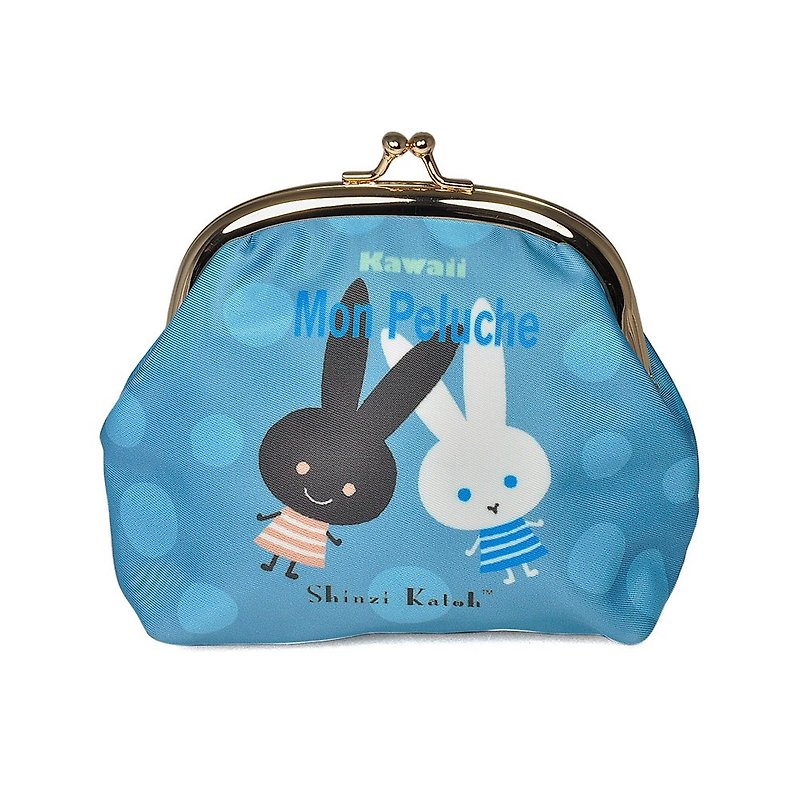 Kato Shinji black and white rabbit little blue series - Purse - Coin Purses - Other Materials Blue