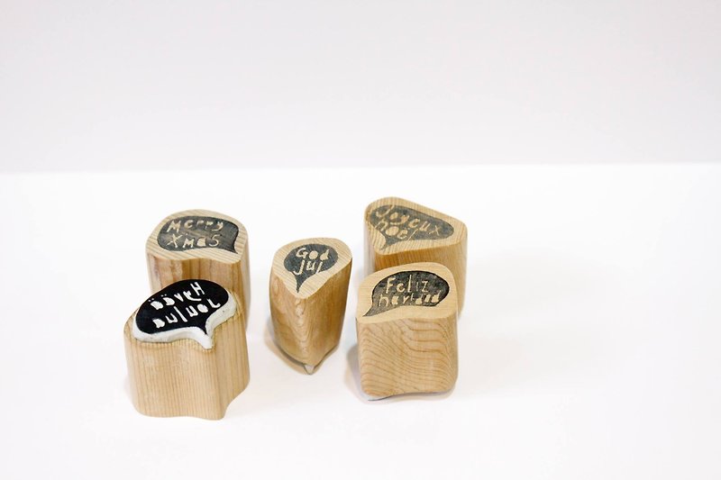 HELLO! Say hello to the world with a hand-engraved dialogue seal - Stamps & Stamp Pads - Wood Brown