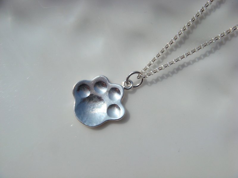 Small animal footprints. Silver Necklace - Necklaces - Other Metals Gray