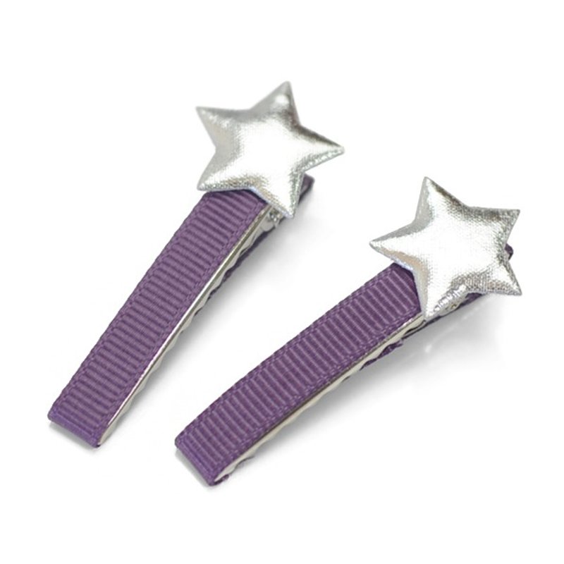 LULULUVS 星星髮夾二入組 紫水晶 - 髮夾/髮圈 - 羊毛 紫色
