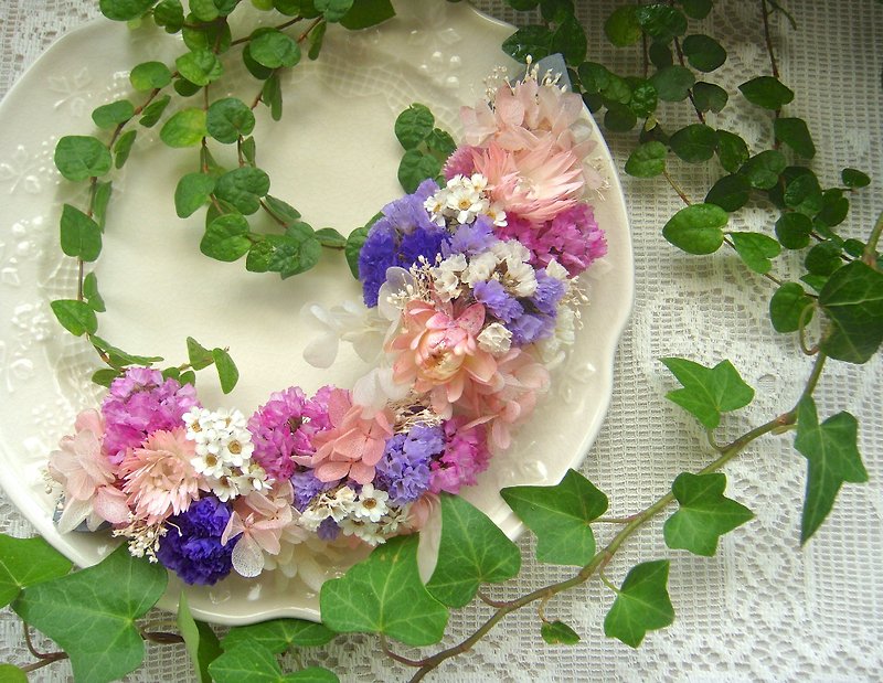 Masako bride headdress flower dried flowers mixed with eternal wedding outdoor photo Wedding Photo Album - Plants - Plants & Flowers 