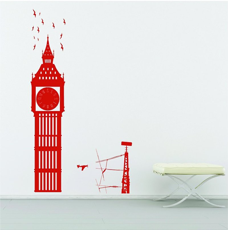 "Smart Design" creative seamless wall stickersBig Ben 8 colors available - Wall Décor - Other Materials Red