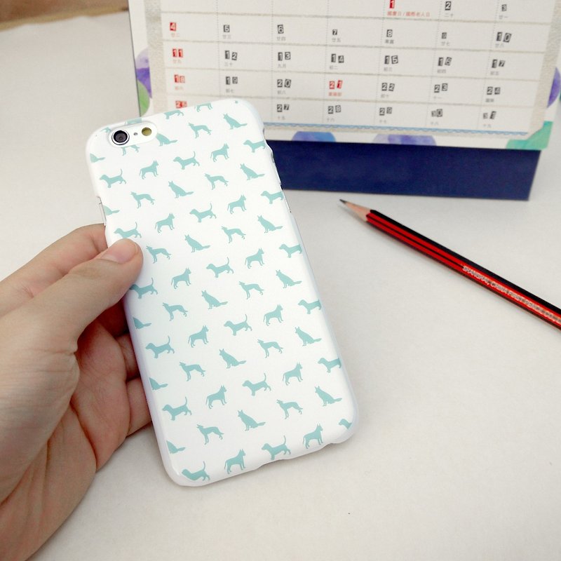 Cutie Dog White Print Soft Case for iPhone / Samsung - เคส/ซองมือถือ - พลาสติก ขาว