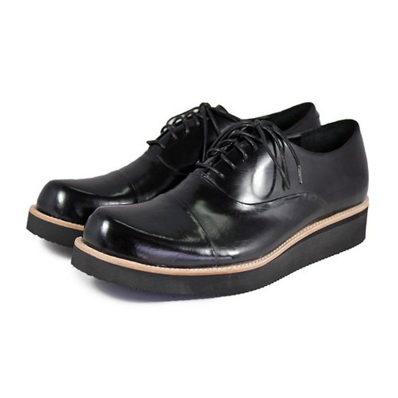 Leather sneakers Wine Cup M1127 Black - Men's Oxford Shoes - Genuine Leather Black