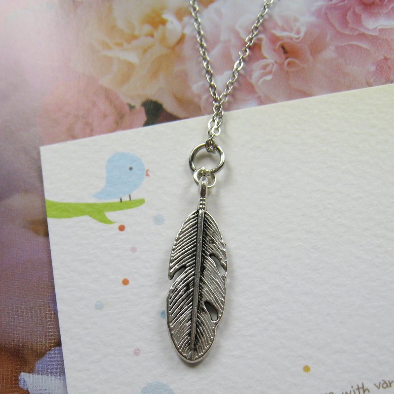 Feather Necklace (Christmas Gift) Birthday Gift - Necklaces - Other Metals 