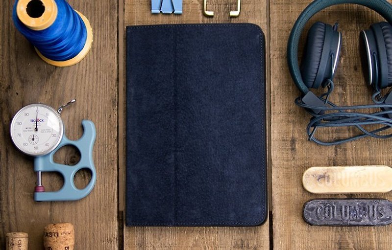 alto iPad mini 一代 case 真皮保護套，Furbo mini - 藍色  [可客製雷雕文字，需另外加購] 皮革 Leather Case - 其他 - 真皮 藍色