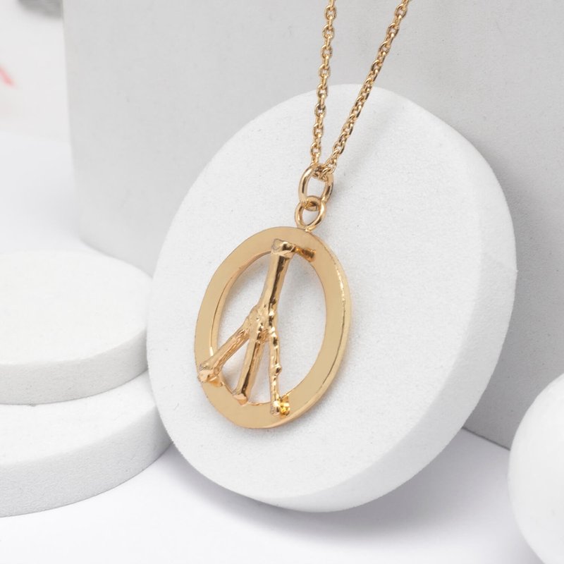 Recovery x Ameless Peace Claw Necklace (Gold) - สร้อยคอ - โลหะ สีทอง