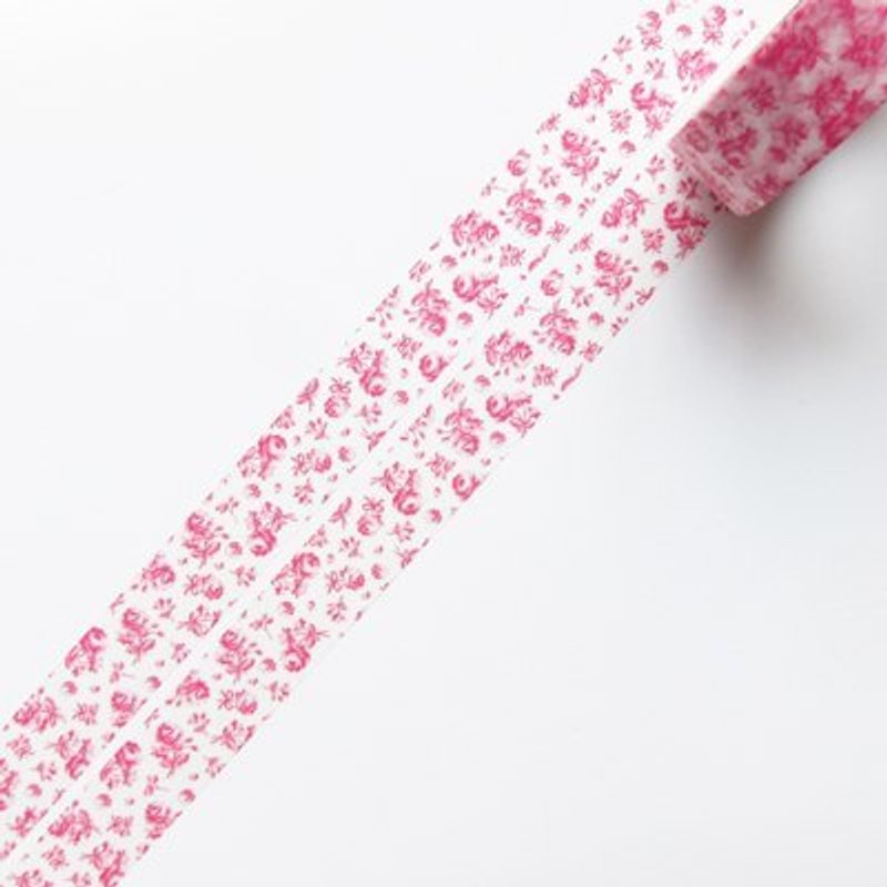 Aimez le style 和紙膠帶 (00439 碎花玫瑰-桃紅) - Washi Tape - Paper Red