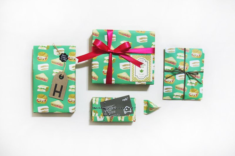 Panda grocery store-sandwich flavor Christmas gift wrapping paper wrapping paper - อื่นๆ - กระดาษ หลากหลายสี