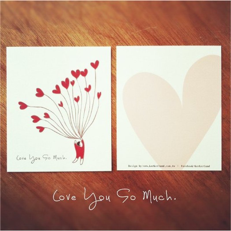 Postcard-Love You So Much - การ์ด/โปสการ์ด - กระดาษ สีแดง