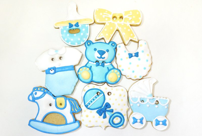 Sweet baby close saliva sugar cookie (a small boy paragraph) by anPastry - Handmade Cookies - Other Materials Blue