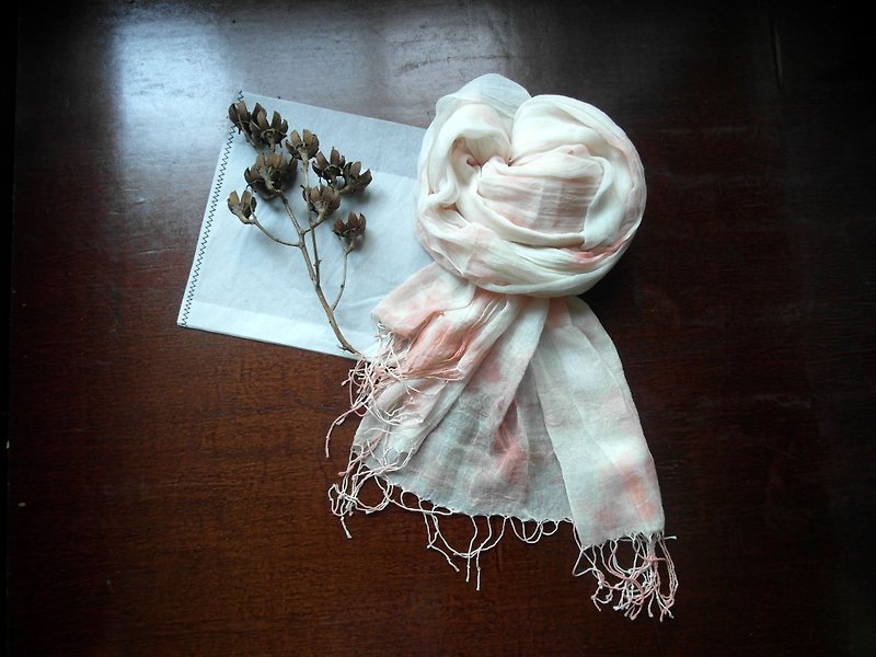 :: Wood :: vegetable dyes cotton shawl - Sophie - Scarves - Cotton & Hemp Pink