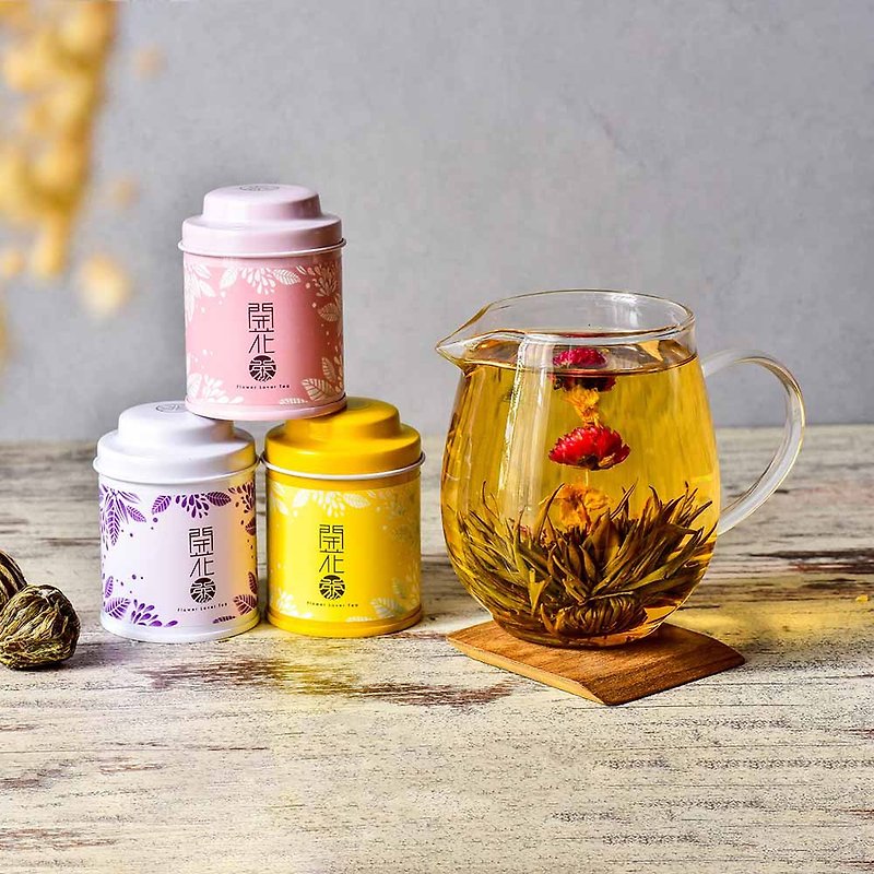 【Wu-Tsang】- Flower Lover Tea-small tea pot set (6 kind). - Tea - Other Materials White