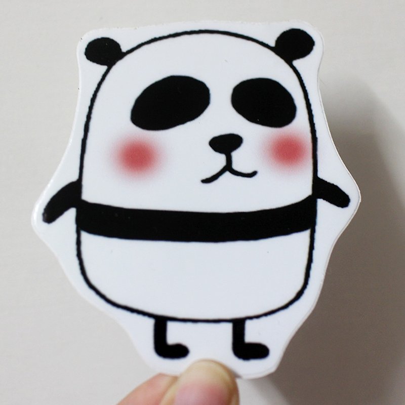 Waterproof Sticker (Large)_Black and White Zoo 01 (Panda) - สติกเกอร์ - วัสดุกันนำ้ 