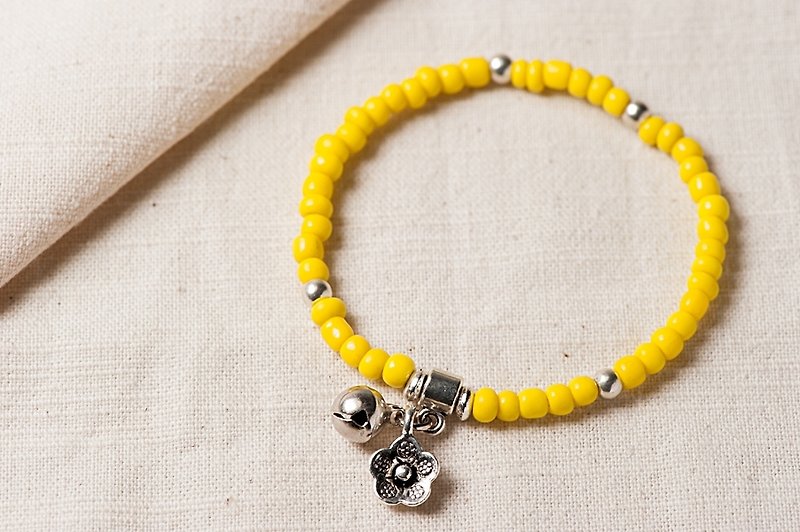 [Good] Woody'sHandmade flower sound. 4mm with the type of glass bracelets. - Bracelets - Other Materials Yellow