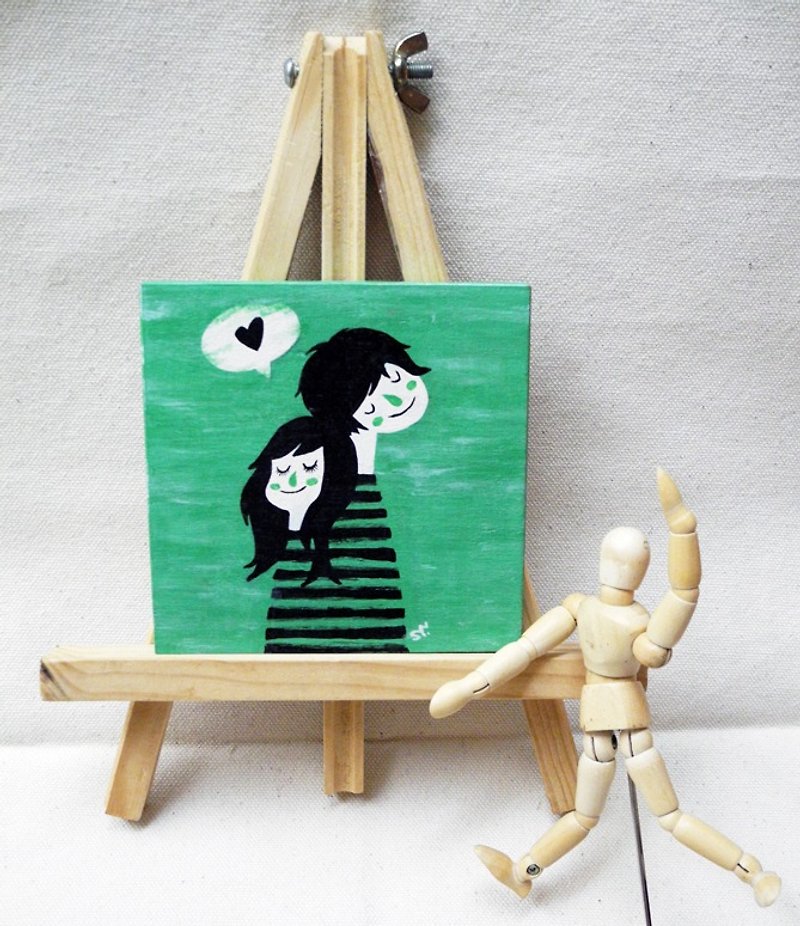 PuChi/手繪/木器擺飾/幸福的模樣 - 掛牆畫/海報 - 木頭 綠色