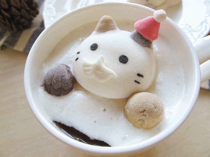 漂浮貓咪棉花糖  我們一起過聖誕! 【至12/25已滿單】 - 蛋糕/甜點 - 紙 