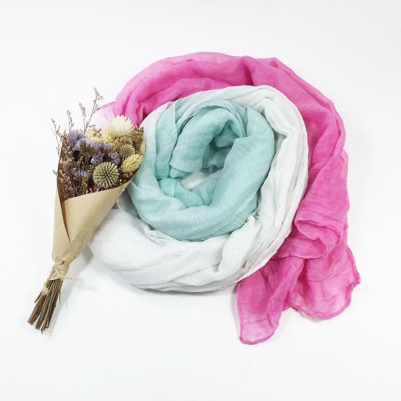 Tie dye/scarf/shawl :Xmas: - ผ้าพันคอ - วัสดุอื่นๆ สีเขียว
