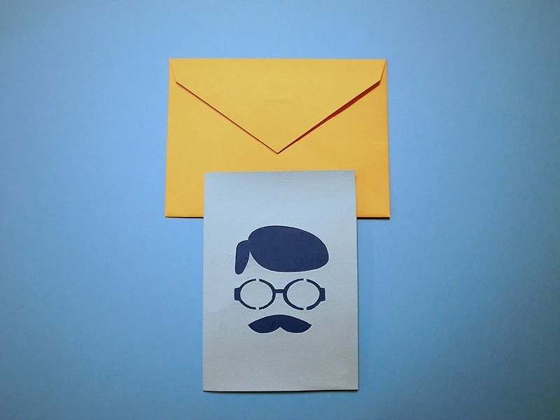 紙雕種子紙卡片 - Dear Papa - 心意卡/卡片 - 紙 藍色