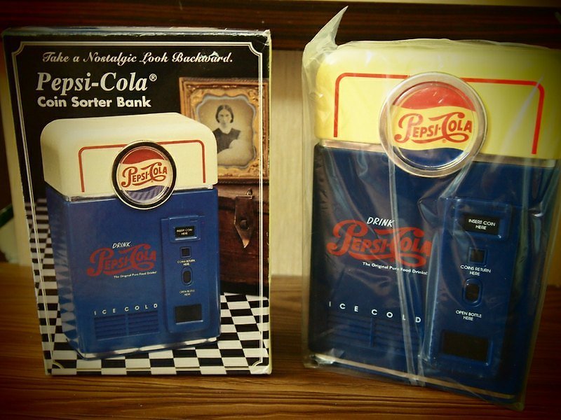 1996年近20年美國百事可樂存錢筒 附盒子 - 存錢筒 - 其他材質 藍色