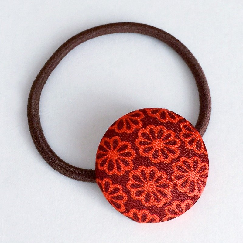 Hair elastic with Japanese Traditional Pattern, Kimono (Small) - Hair Accessories - Other Materials Red