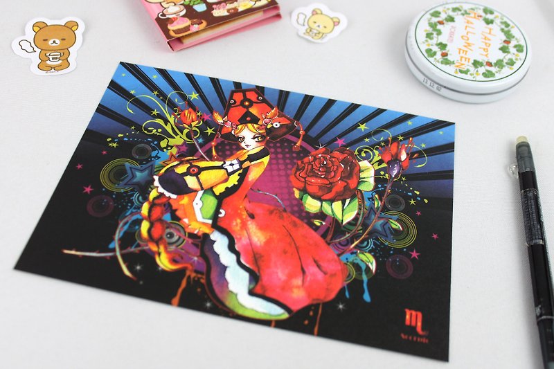 Zodiac Sign - Scorpio / Illustrated Postcard - Cards & Postcards - Paper Red