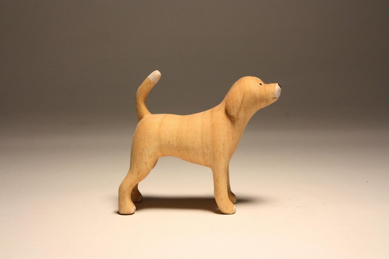 療癒系木雕小動物_狗狗Dog (原木手工雕刻) - 擺飾/家飾品 - 木頭 金色