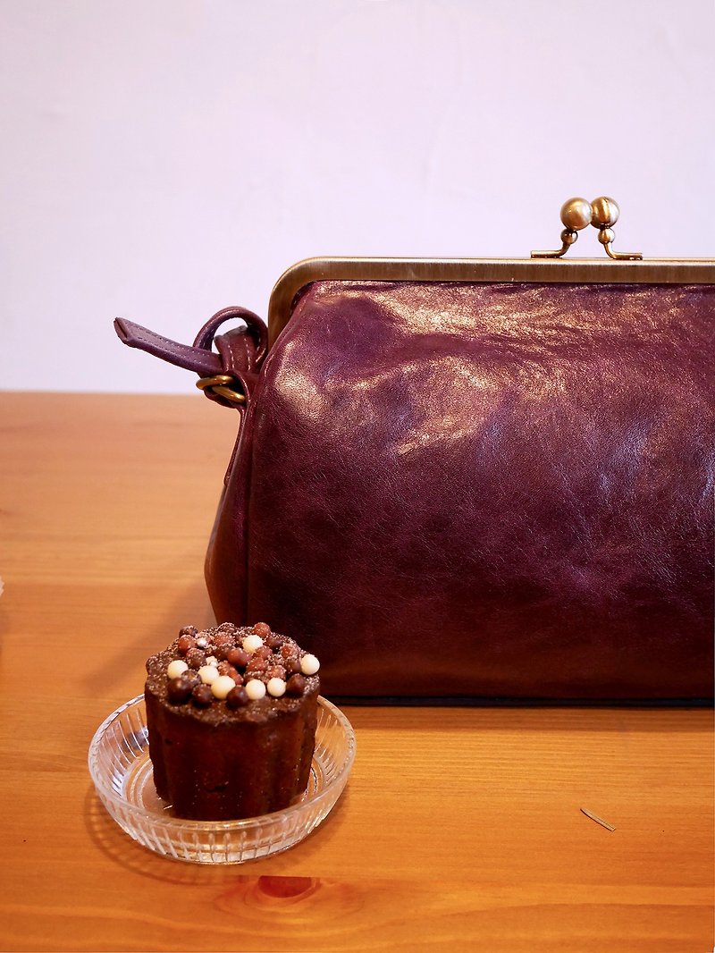 Milk package _ purple potato milk - Messenger Bags & Sling Bags - Genuine Leather Purple