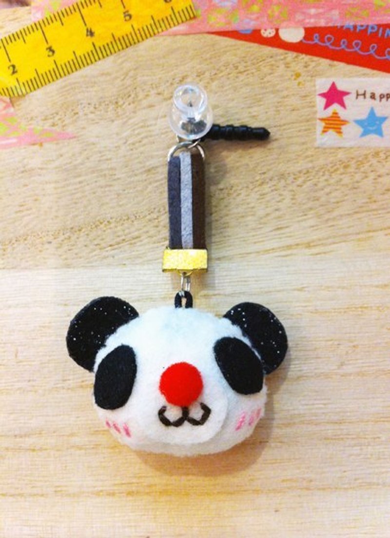 Secret Mi * non-woven hand-made filling series - Panda dust plugs / keychain - Charms - Other Materials 