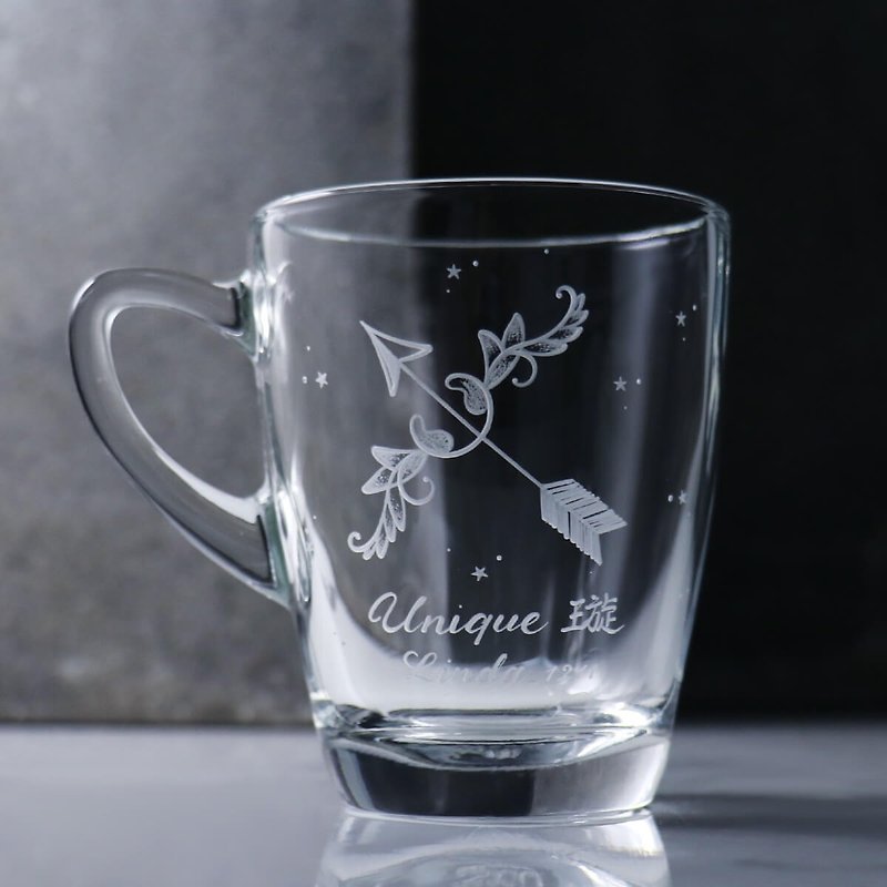 320cc [Constellation Cup] Sagittarius Happy birthday! Customized Horse Cup - Mugs - Glass Gray