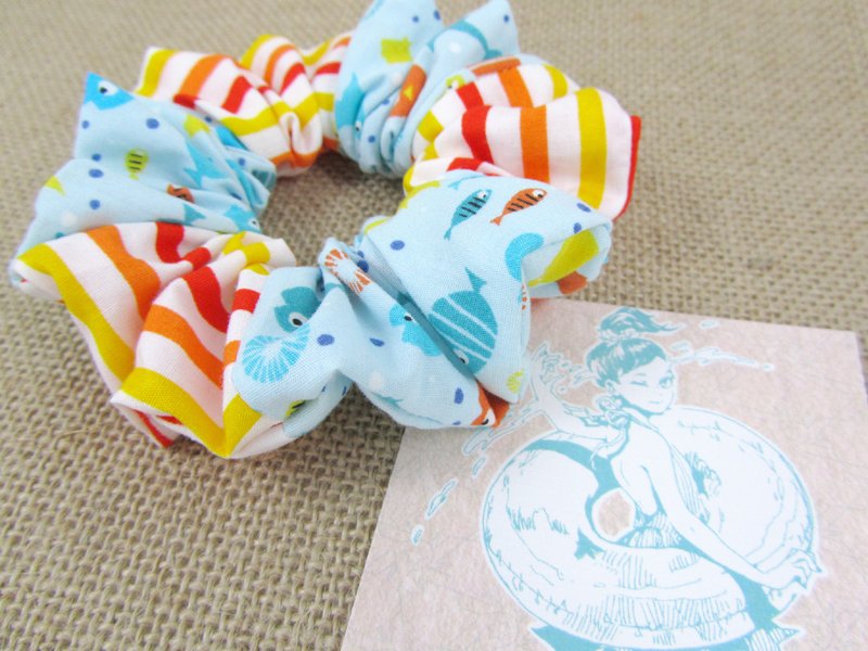 Hand colon Circle / hair band / hair bundle [12-Summer time Summer Time] - Hair Accessories - Other Materials Blue