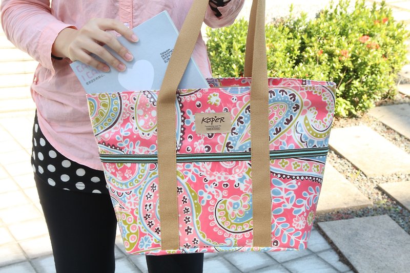 Summer Beach [Fun Fun] Alice Qiaona Bag A4-Rose Red (Made in Taiwan) - Messenger Bags & Sling Bags - Waterproof Material Multicolor