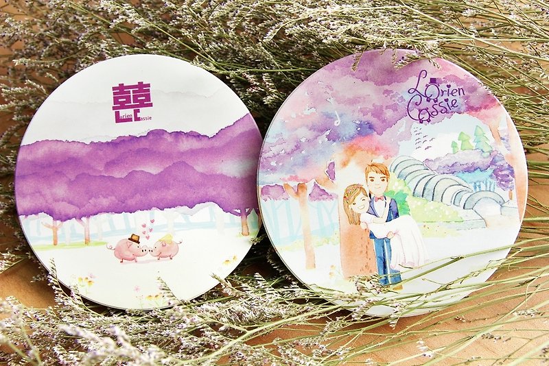 [Customized ceramic coasters] (gift / Wedding Accessories / birthday gift / office small objects) - Coasters - Other Materials 