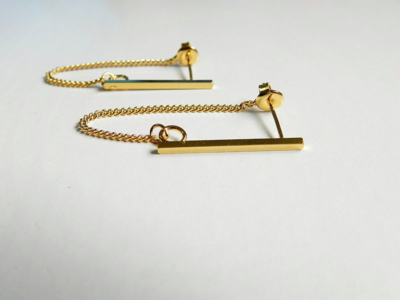 the st. [design] design models gilt button earrings - ต่างหู - โลหะ สีทอง