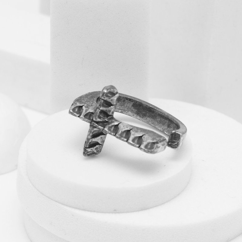 Serpent Cross Ring (Ancient Silver) - General Rings - Other Metals Silver