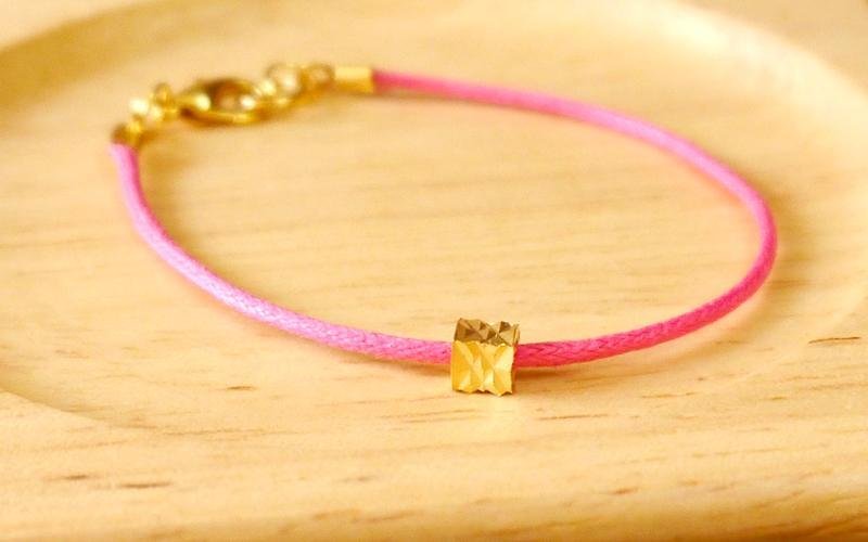 Light you up pink square bracelet - Bracelets - Other Materials Orange
