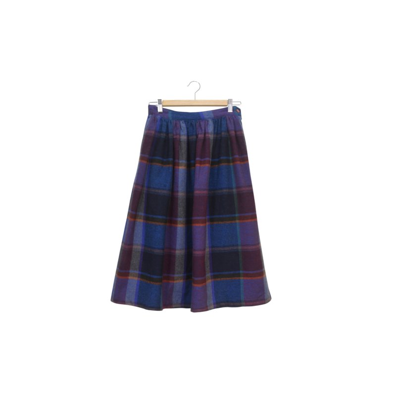 Plaid small round dance | vintage dress - Skirts - Other Materials Multicolor