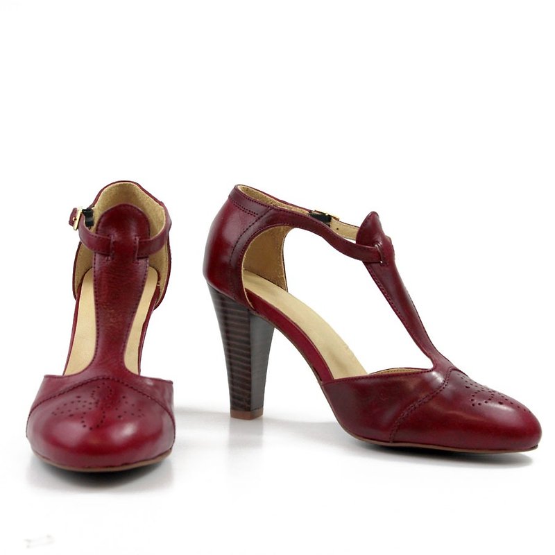 Vintage high heels - High Heels - Genuine Leather Red