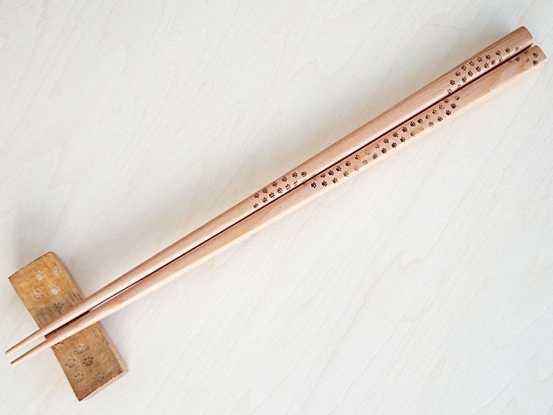 肉球腳印木筷　杉 - 筷子/筷子架 - 木頭 咖啡色