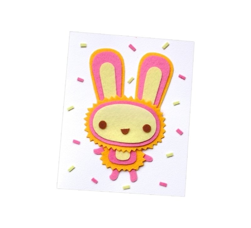 Handmade animal card _ rabbit... birthday card, universal card, thank you card - Cards & Postcards - Paper Multicolor