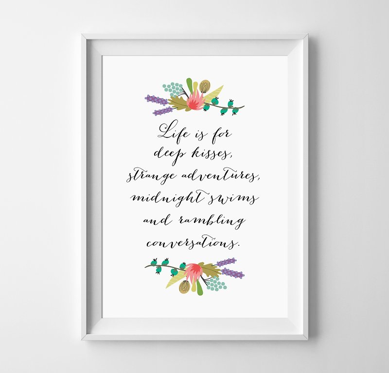 Life is for deep kisses, customizable posters - Wall Décor - Paper 