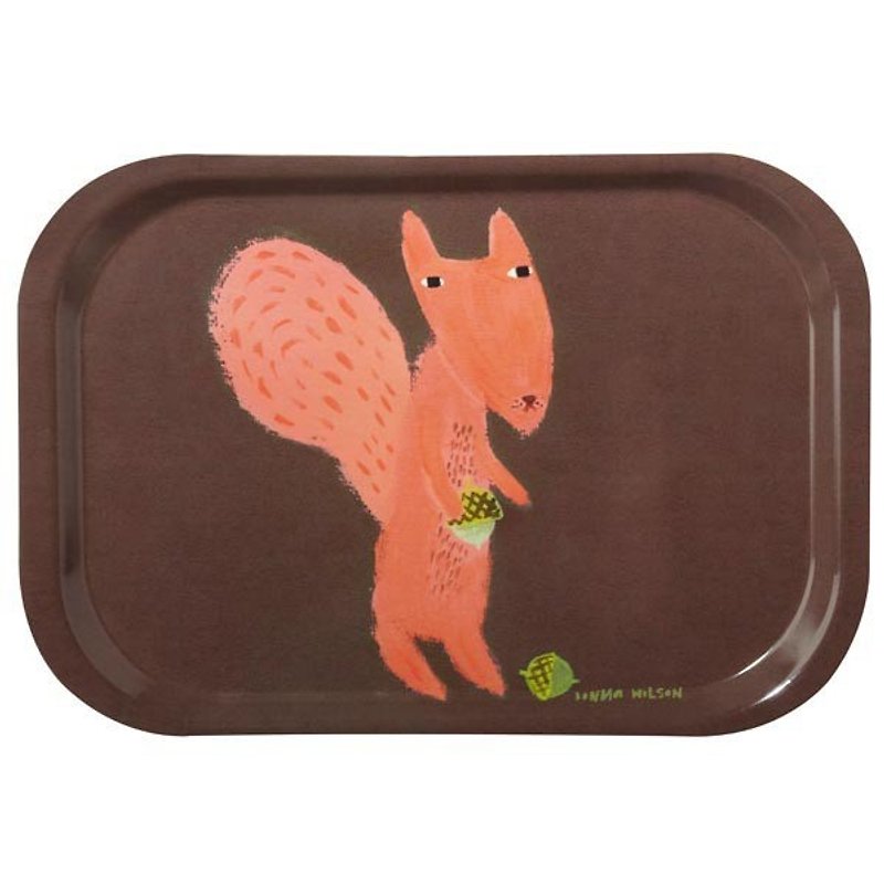 SQUIRREL MINI limited edition hand-painted tray | Donna Wilson - Small Plates & Saucers - Plastic Brown
