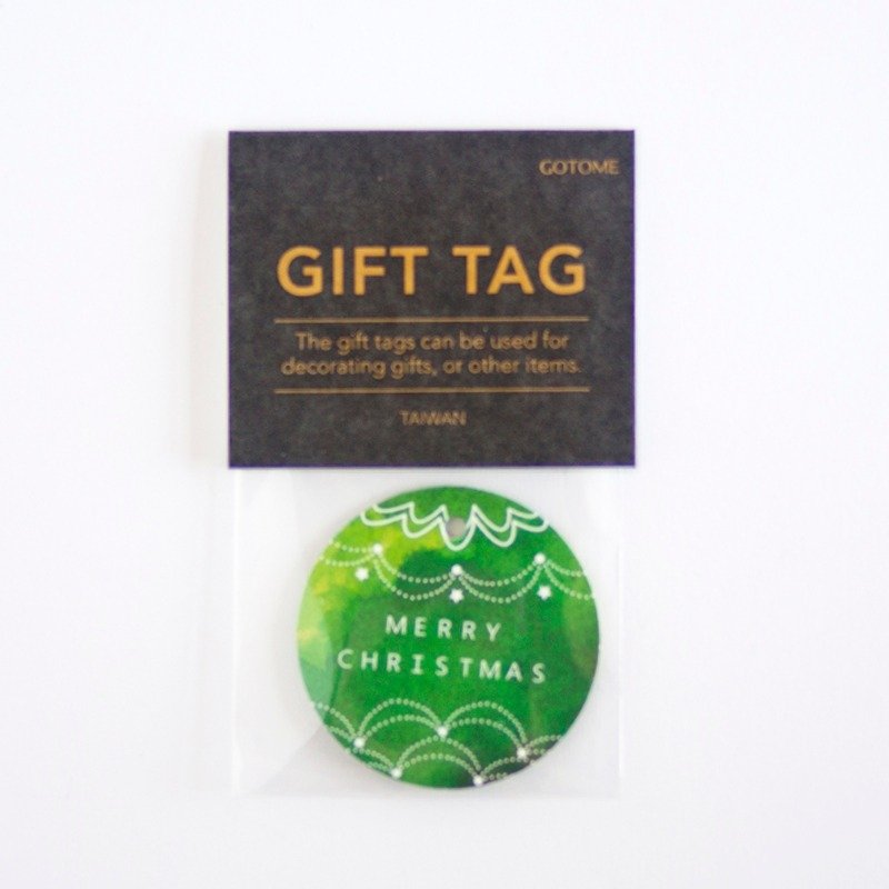 GOTOME | 禮物吊卡 聖誕節綠底 20入 | 包裝材料吊牌 | 客製化印刷 - 包裝材料/包裝紙 - 紙 