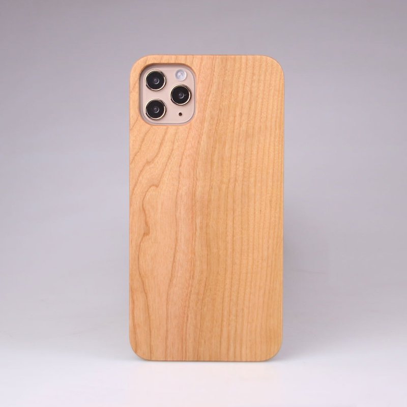 Cherry Wood phone Case Cover iPhone 14 13 12 11 mini Pro Max X XR XS 8 7 plus - เคส/ซองมือถือ - ไม้ สีเหลือง