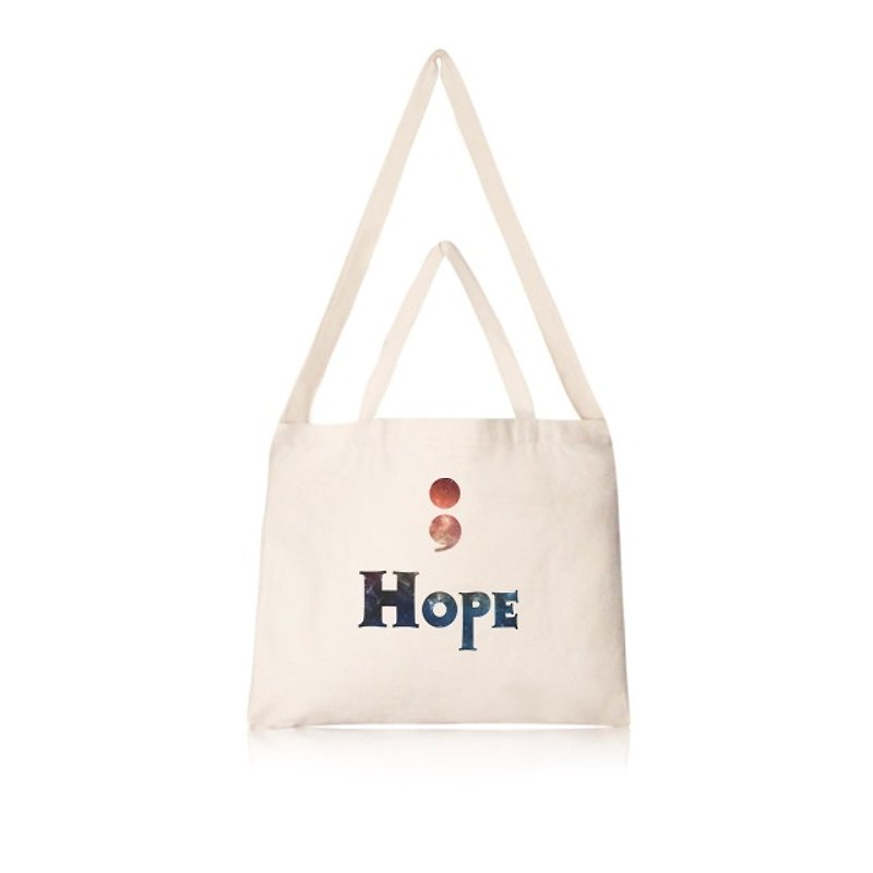 Semicolon Project Hope Horizontal Canvas Bag - กระเป๋าแมสเซนเจอร์ - วัสดุอื่นๆ 