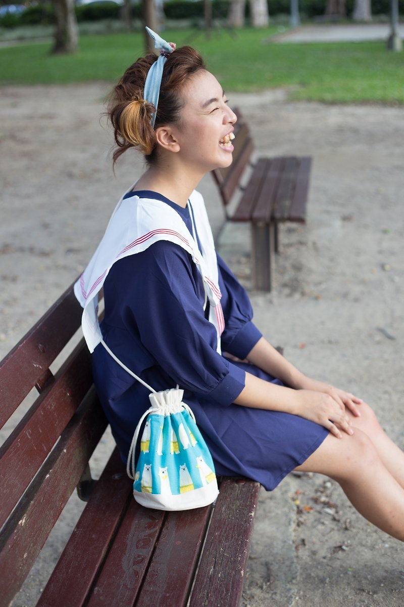 Length adjustable shoulder bucket bag slung outing ::: Arctic fashion show (blue) ::: [last two] - Messenger Bags & Sling Bags - Other Materials 
